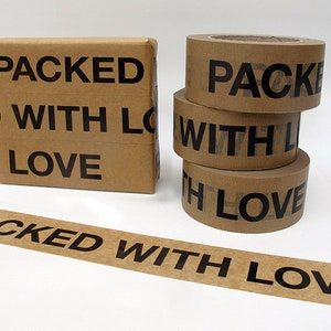 Sticky paper tape PACKED WITH LOVE 5.0 cm, 50 meter image 2