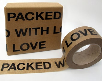 Paper tape PACKED WITH LOVE 50 mm wide