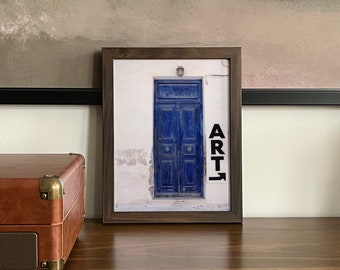 Mykonos Greece Blue Art Door - Print