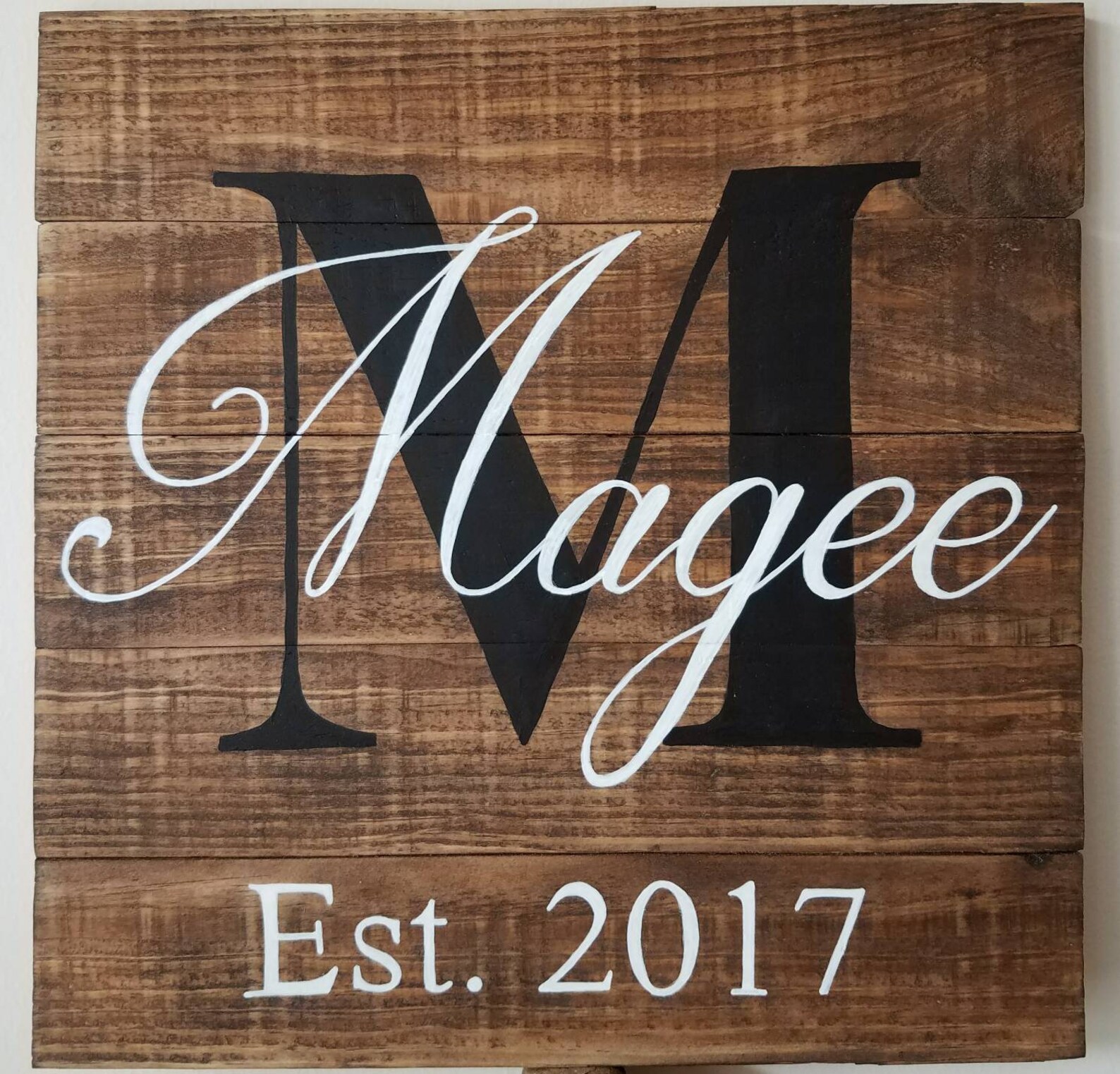 Last Name With Letter Custom Sign With Est. Date Etsy