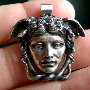 Medusa Pendant, Mermaid Medousa Necklace, Based on Greek Mythology Handmade Jewelry