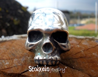 Keith Richards ring, Skull Ring, Punk Ring, Sterling silver Skull, big sizes us7-14