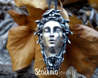 Medusa Necklace, Snake Goddess, Sterling Silver 925, Greek Mythology, Against All Evil Symbol, Women Power