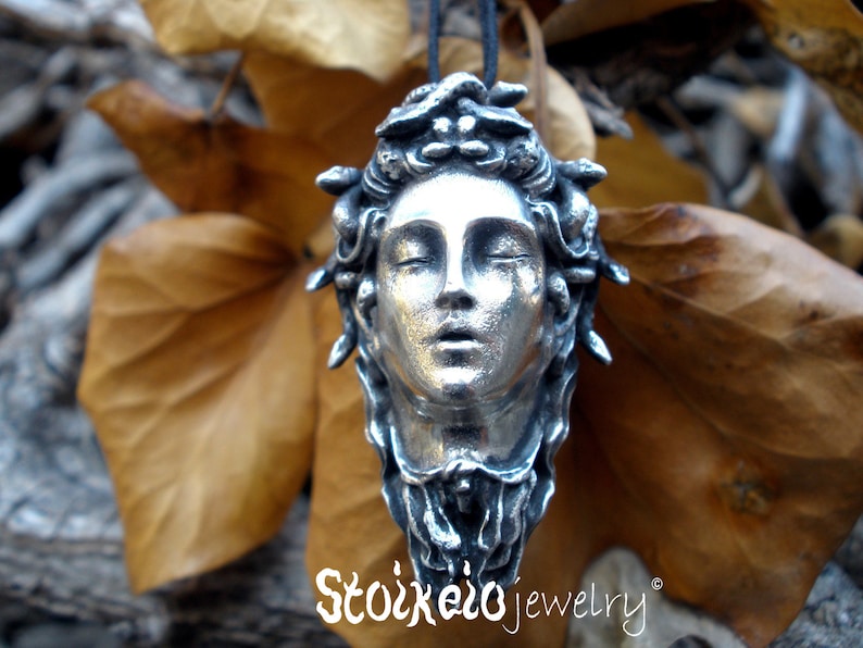 Medusa Necklace, Greek Mythology Snake Goddess, One of the three Gorgons image 11