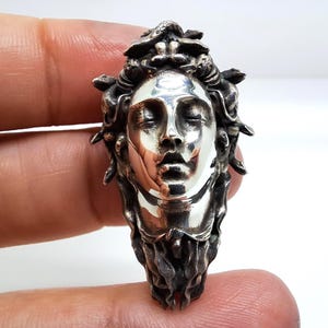 Medusa Necklace, Greek Mythology Snake Goddess, One of the three Gorgons image 4