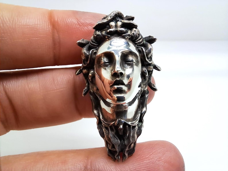 Medusa Necklace, Greek Mythology Snake Goddess, One of the three Gorgons image 4