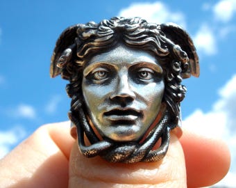 Medusa Ring, Handmade Greek Mythology Jewelry made of Sterling Silver