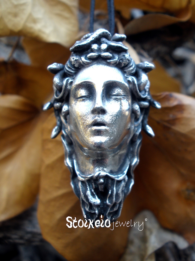 Medusa Necklace, Greek Mythology Snake Goddess, One of the three Gorgons image 12