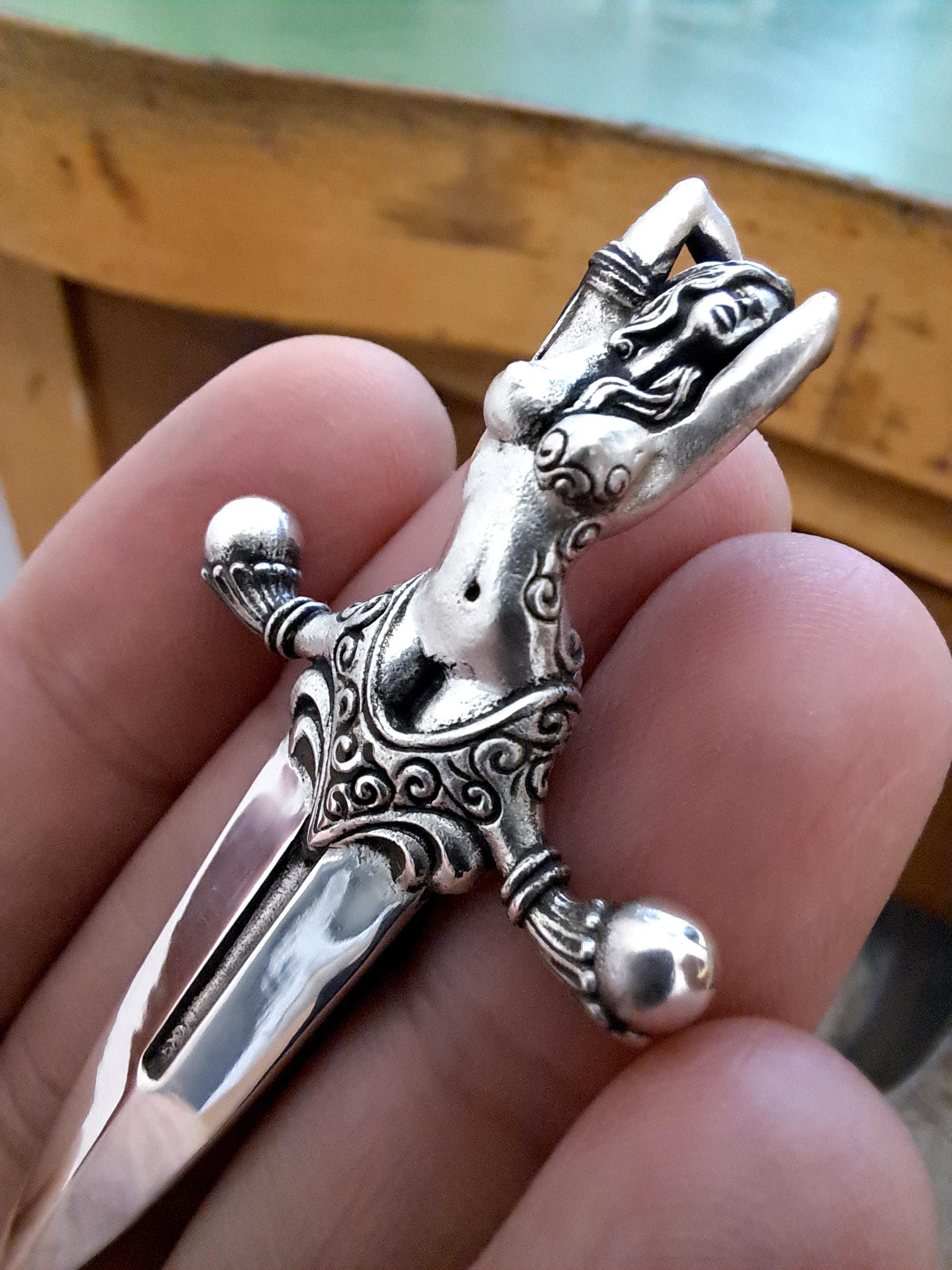 Swordswoman Pendant, Fiction Female Character, Strength Symbol, Sterling Silver 925
