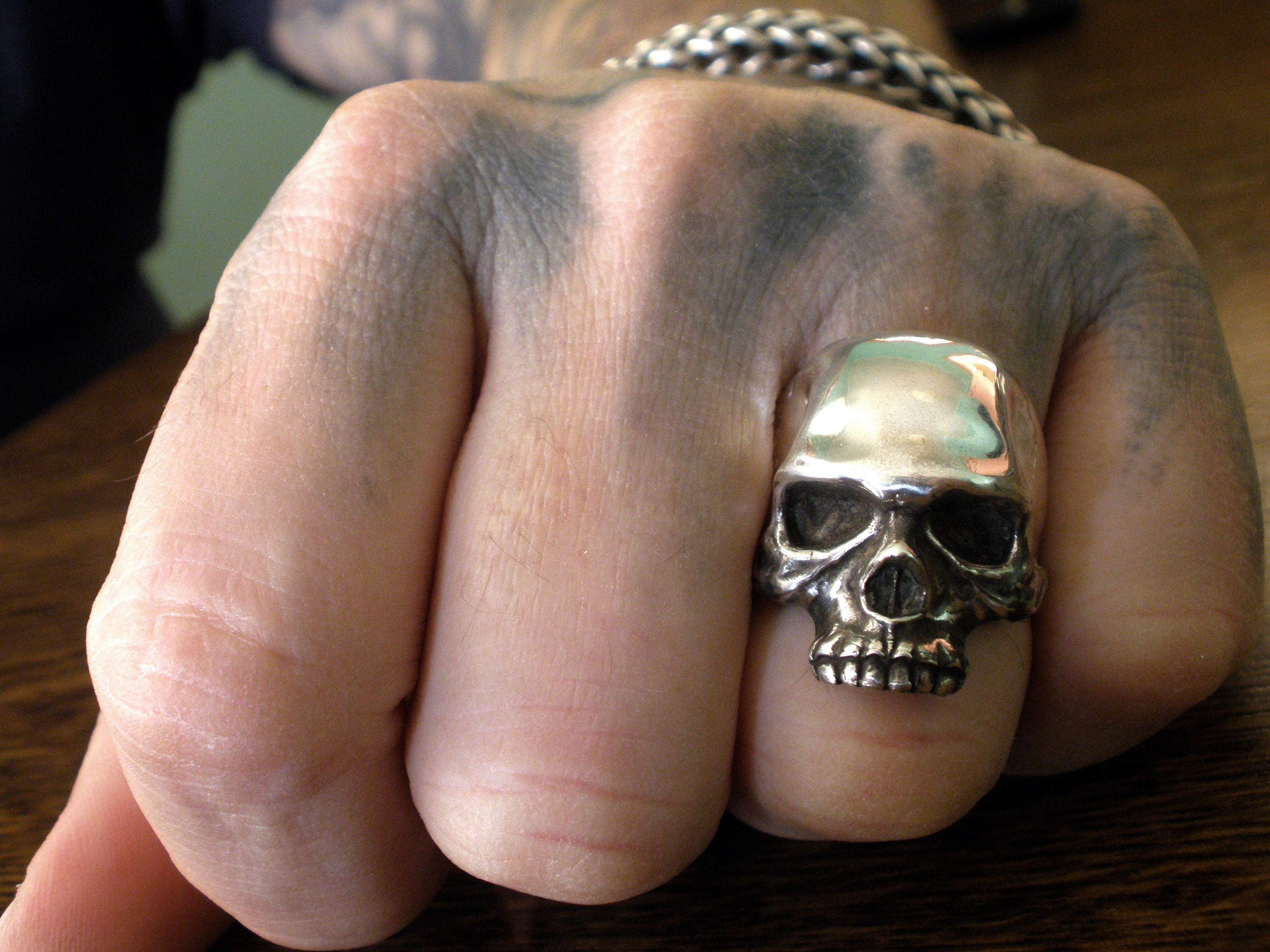 Skull Ring, Keith Richards Style Skull Ring, Sterling Silver Skull Ring, Keith Richards Style Skull Ring, Sterling Silver