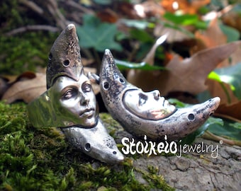 Moon Goddess Jewelry, Set Of Ring And Pendant, Sterling Silver Anniversary Gift