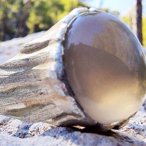 Beige Moonstone Ring, Sterling Silver Raw Textured Ring, Hand Sculpted Band image 2