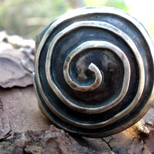 Spiral Sterling Silver Ring, Goth Ring, Handmade Ring, Steampunk Ring, Ethical Jewelry