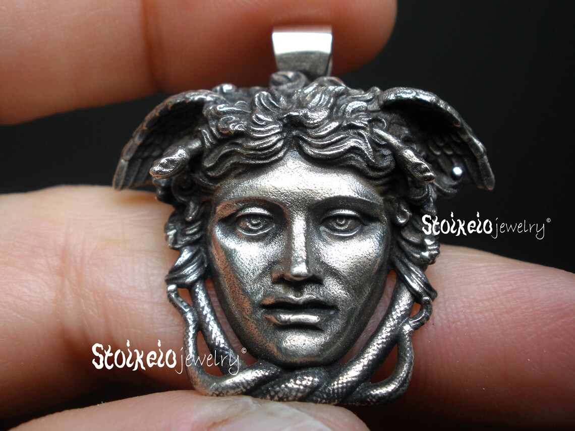 Medusa Necklace Snake Goddess Phidias Medusa Goddess Etsy