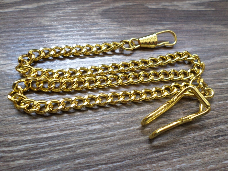 Gold Pocket Watch Chain Mens Gift Vest Chain Fob Watch Etsy