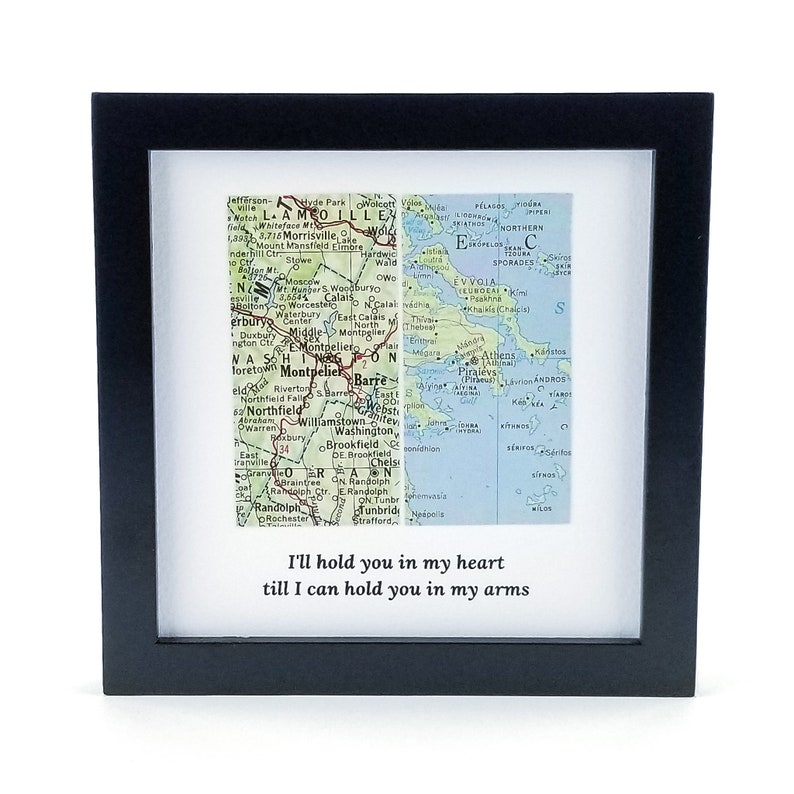 Long Distance Relationship Map Personalized Distance Gift for Etsy