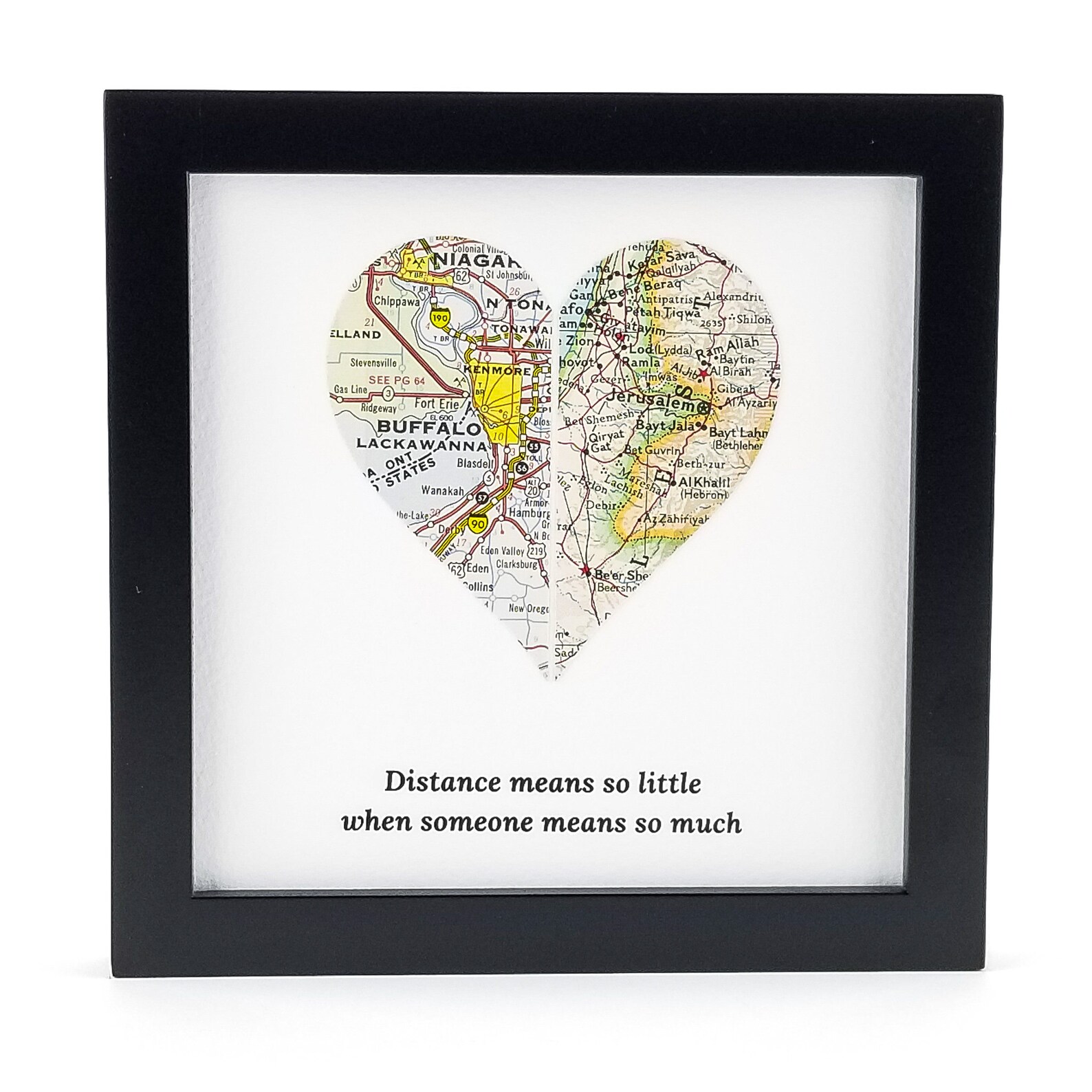 Long Distance Girlfriend Gift Map Meaningful Gifts for Her Etsy
