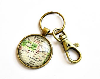 Personalized Map Keychain, High School Graduation Gifts, Personalized Graduation Gift, College Graduation