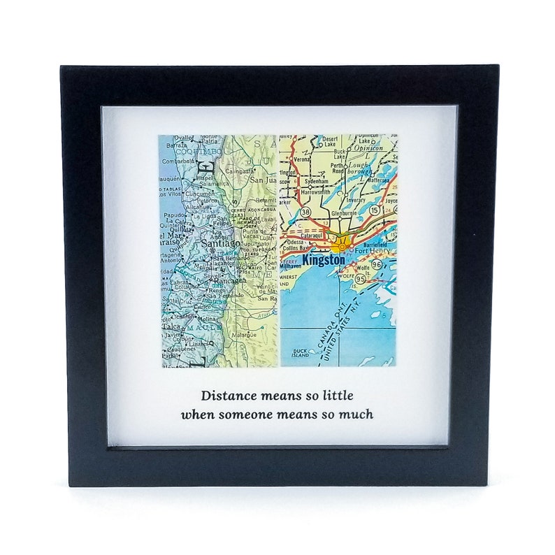 Long Distance Relationship Map Personalized Distance Gift for Etsy