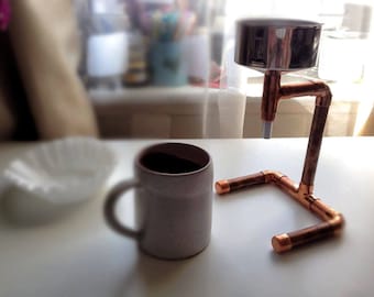 Handmade copper/steel vintage/steam-punk/ minimalist Coffee Maker