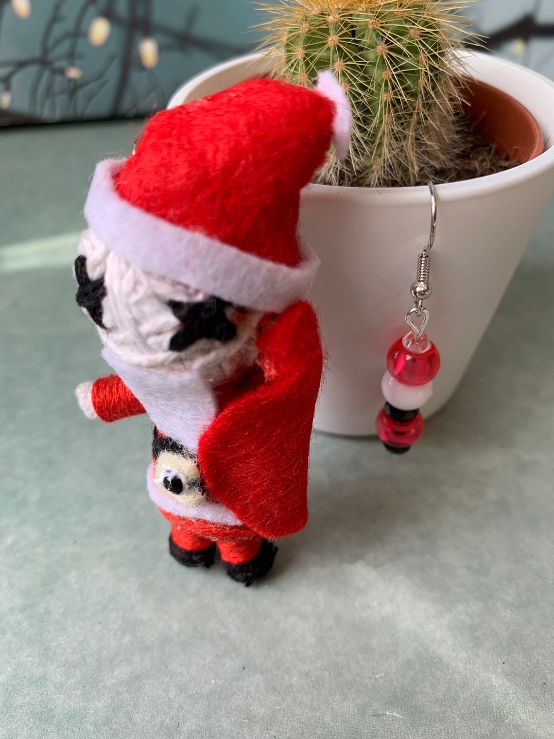 Original Voodoo Doll & Bead Dangle Drop Earrings Mummy Green Etsy