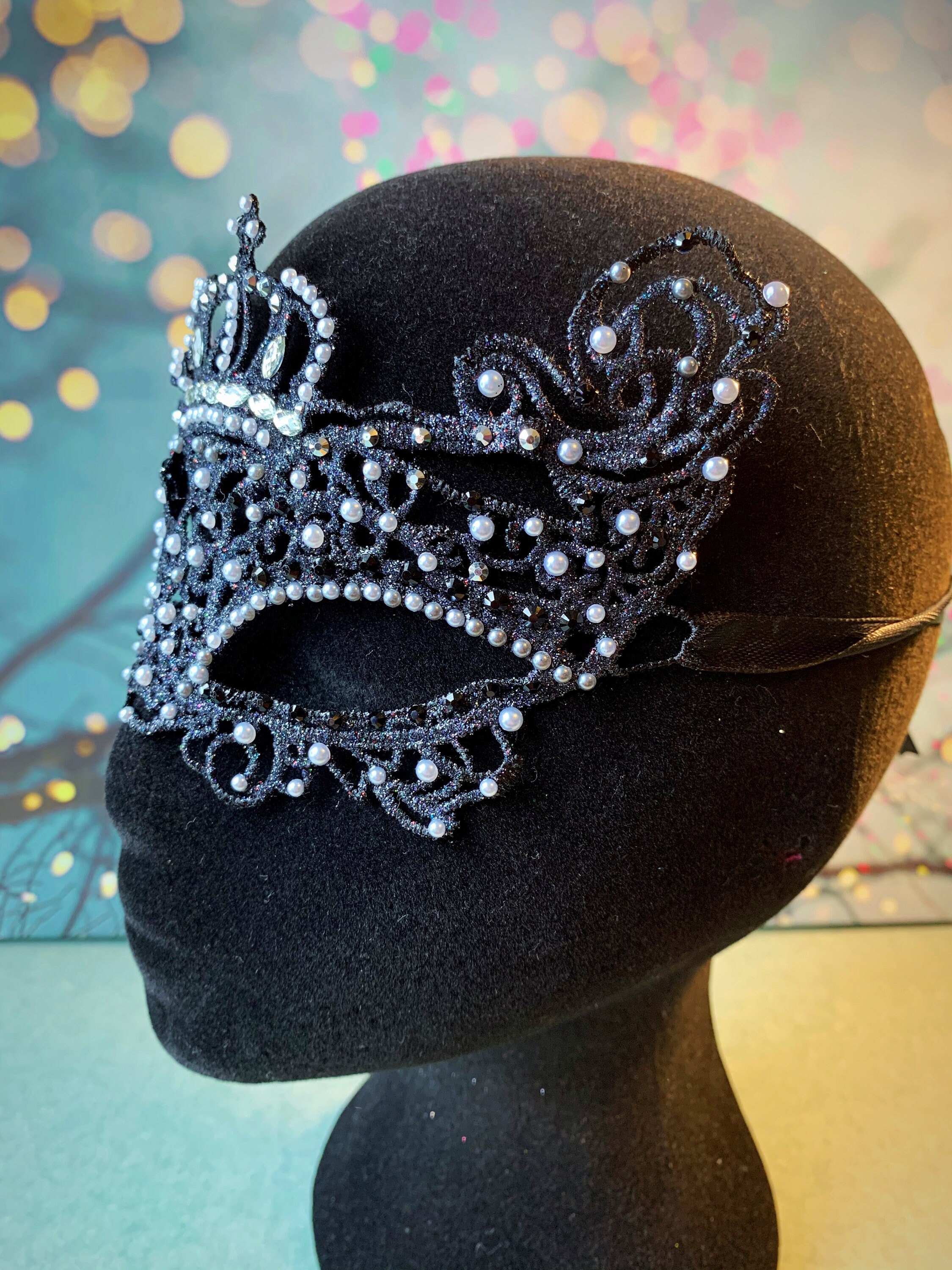 Sexy Queen Princess Crown Tiara Masquerade Mask Gold Black Etsy 日本