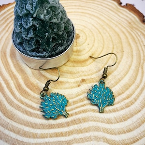 Verdigris Baum des Lebens Schmuck Set Ohrringe Halskette - Grün Antike Bronze -Geschenk Weihnachten