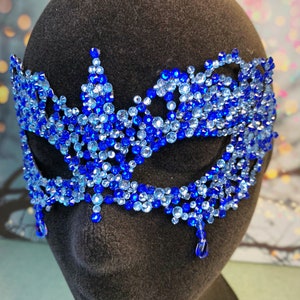 Masquerade Mask -  Sea Goddess Queen Princess Mermaid Teardrop detail - Red Blue AB Black  - Costume Fancy Dress Prom Hen Night Halloween