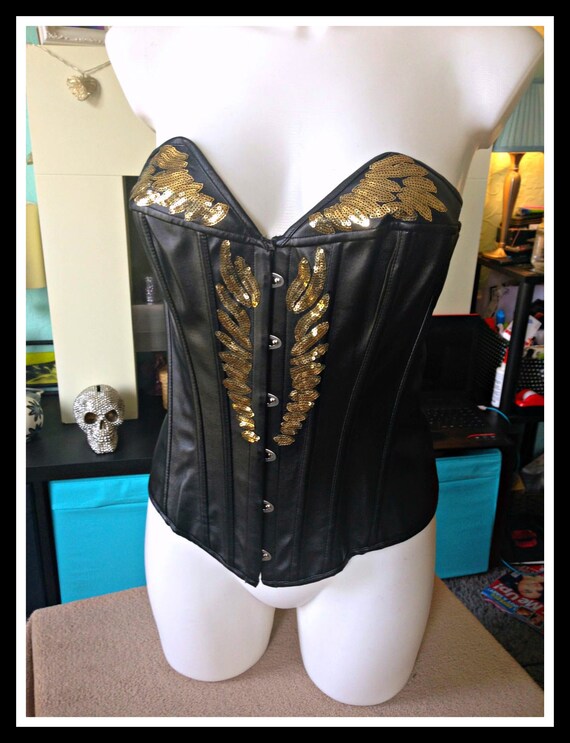 black and gold corset top