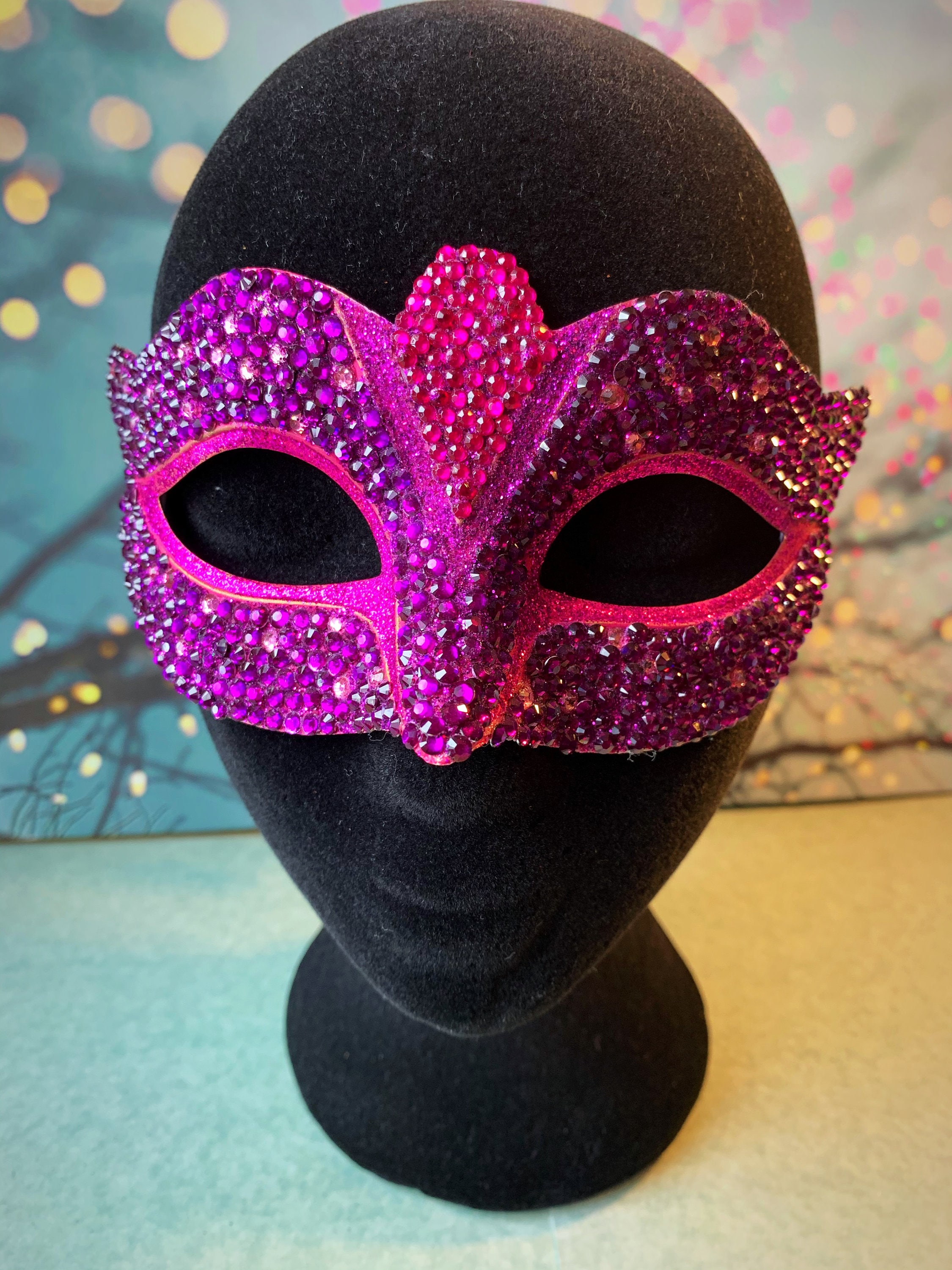 Venetian Masquerade Mask - Sexy Harlequin Clown Crystal