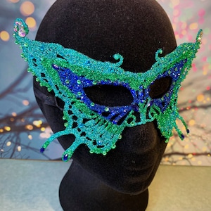 Butterfly Masquerade Masks - fancy dress hen night Halloween Costume Cosplay - copper pink purple glitter