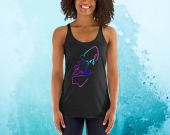 Surf babe print surf tank top - perfect for showing your love for the waves - great gift for surfer girls