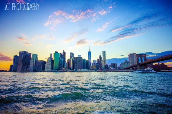 New York City Manhattan Skyline Sunset Etsy New York City Manhattan Skyline Sunset Etsy