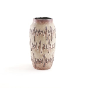 Earthy Brown West German Pottery Vase with a Zig Zag Pattern by Scheurich