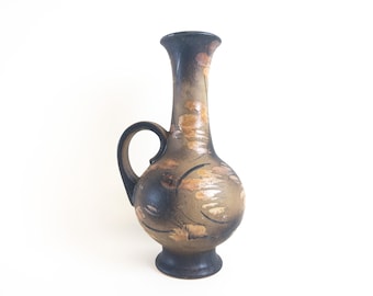 Ruscha 313 Ceramic Vase With Handle - Fat Lava West German Ruscha 313 Ceramic Vase With Handle - Fat Lava West German