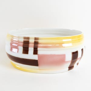 Art Deco Bowl - Hirschauer Steingutfabriken - Pastel Ceramic Fruit Bowl