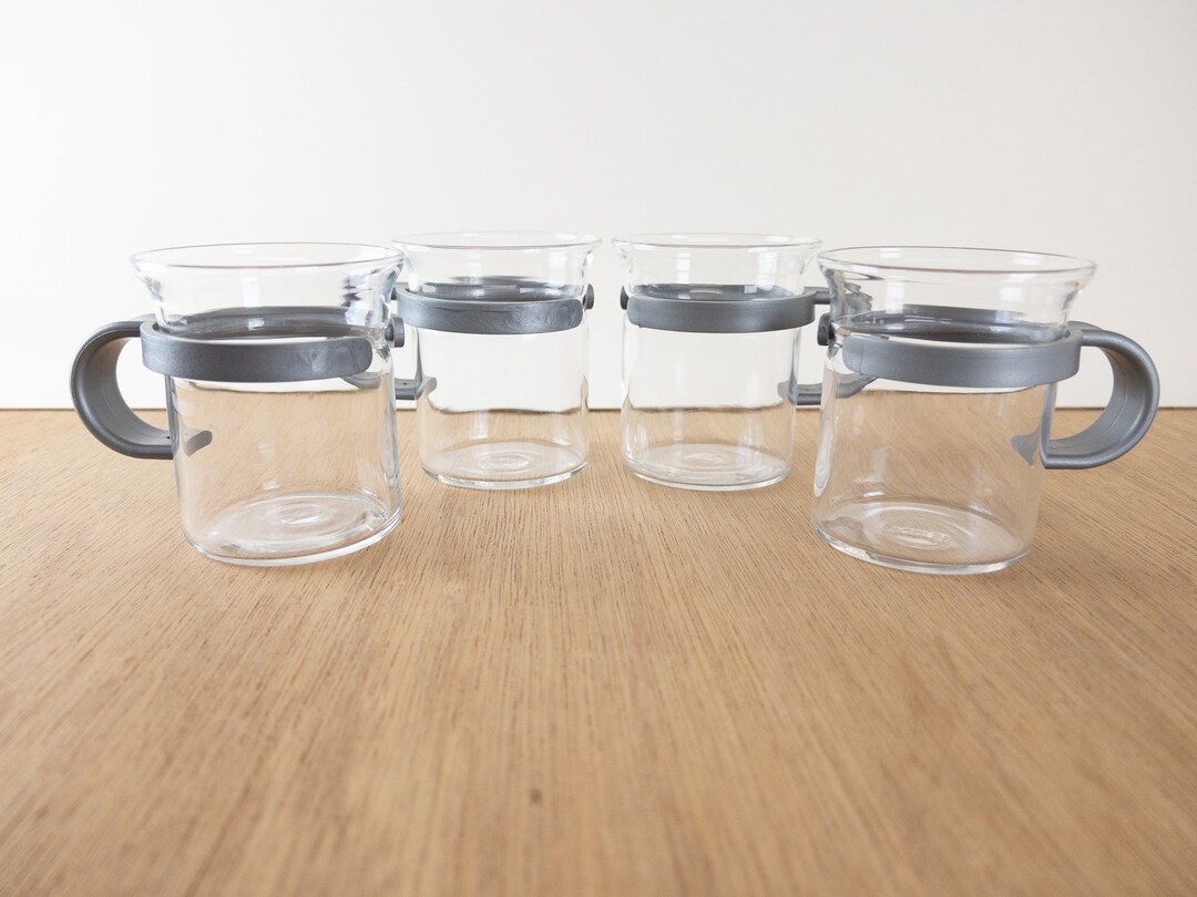 Vintage Bodum Bistro Coffee Cups With Silver/grey Plastic Etsy