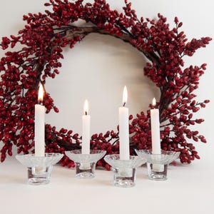 Conjunto de quatro pequenos porta-velas Kehrä da Nanny Still - Porta-velas de vidro finlandês - Porta-velas de vidro Riihimäen Lasi