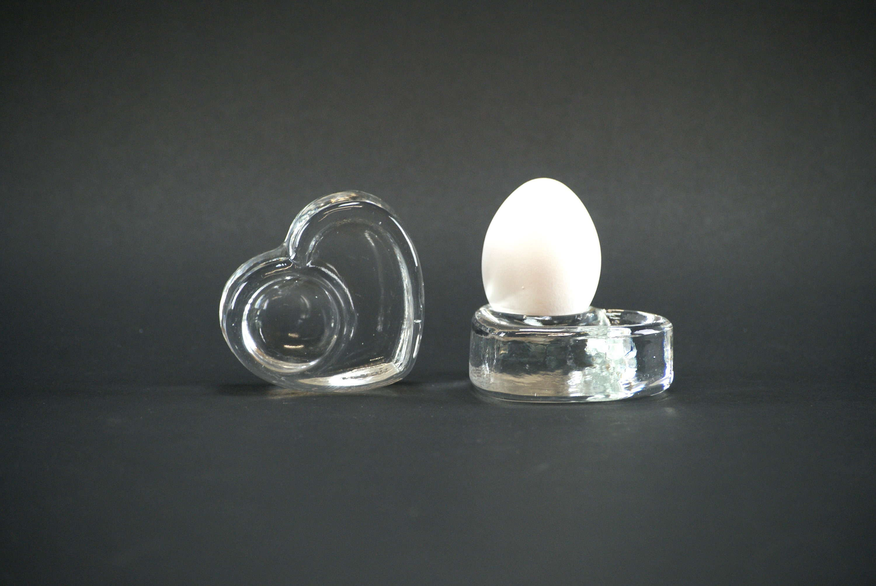 IITTALA EGG CUPS Set of Two Hertta Heart Shaped Glass Etsy