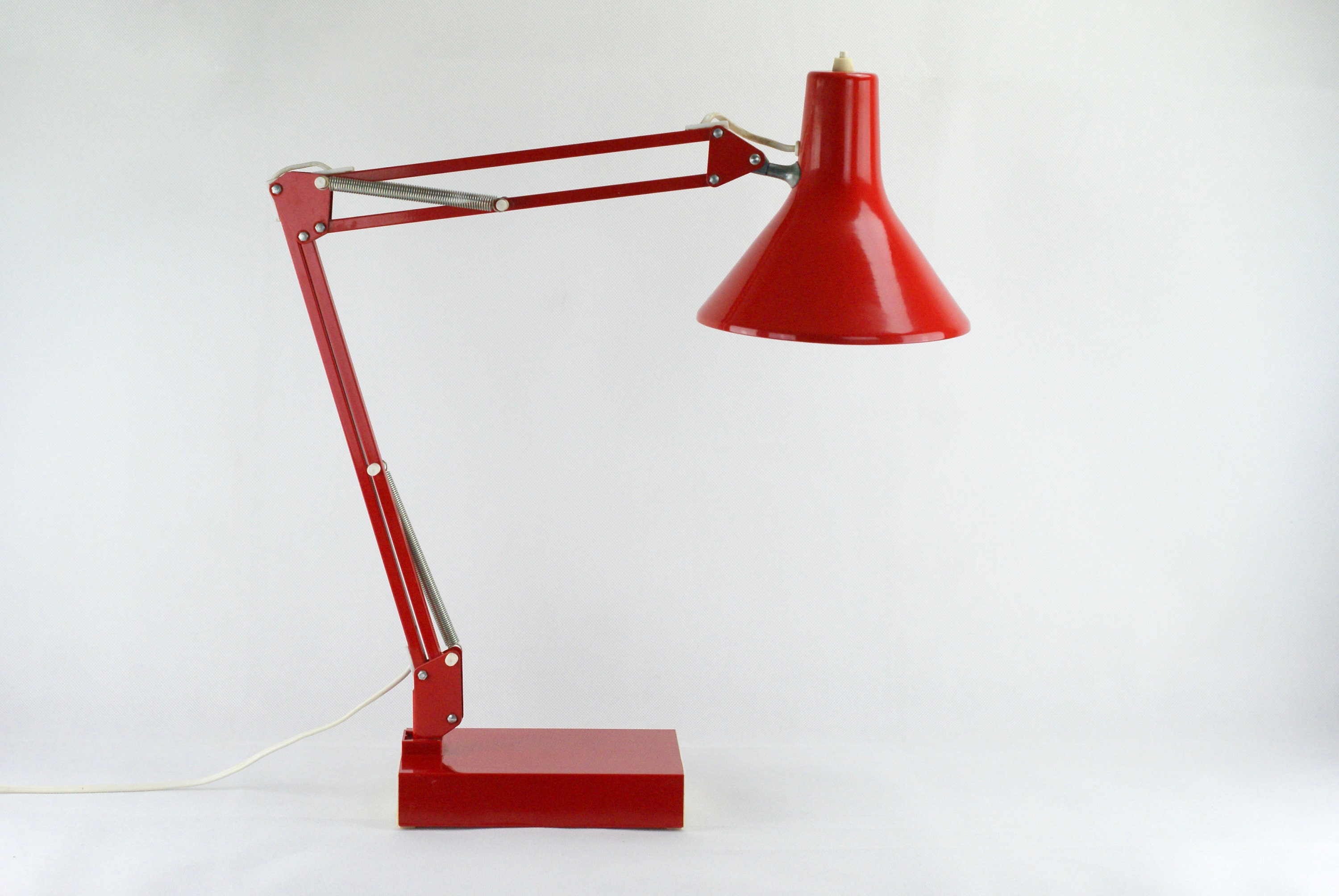 Red Desk Lamp Red Architect Lamp With Adjustable Arms Etsy