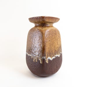 West German Pottery by Jasba Keramik - Square Shaped Vintage Ceramic Vase - 24 cm Tall