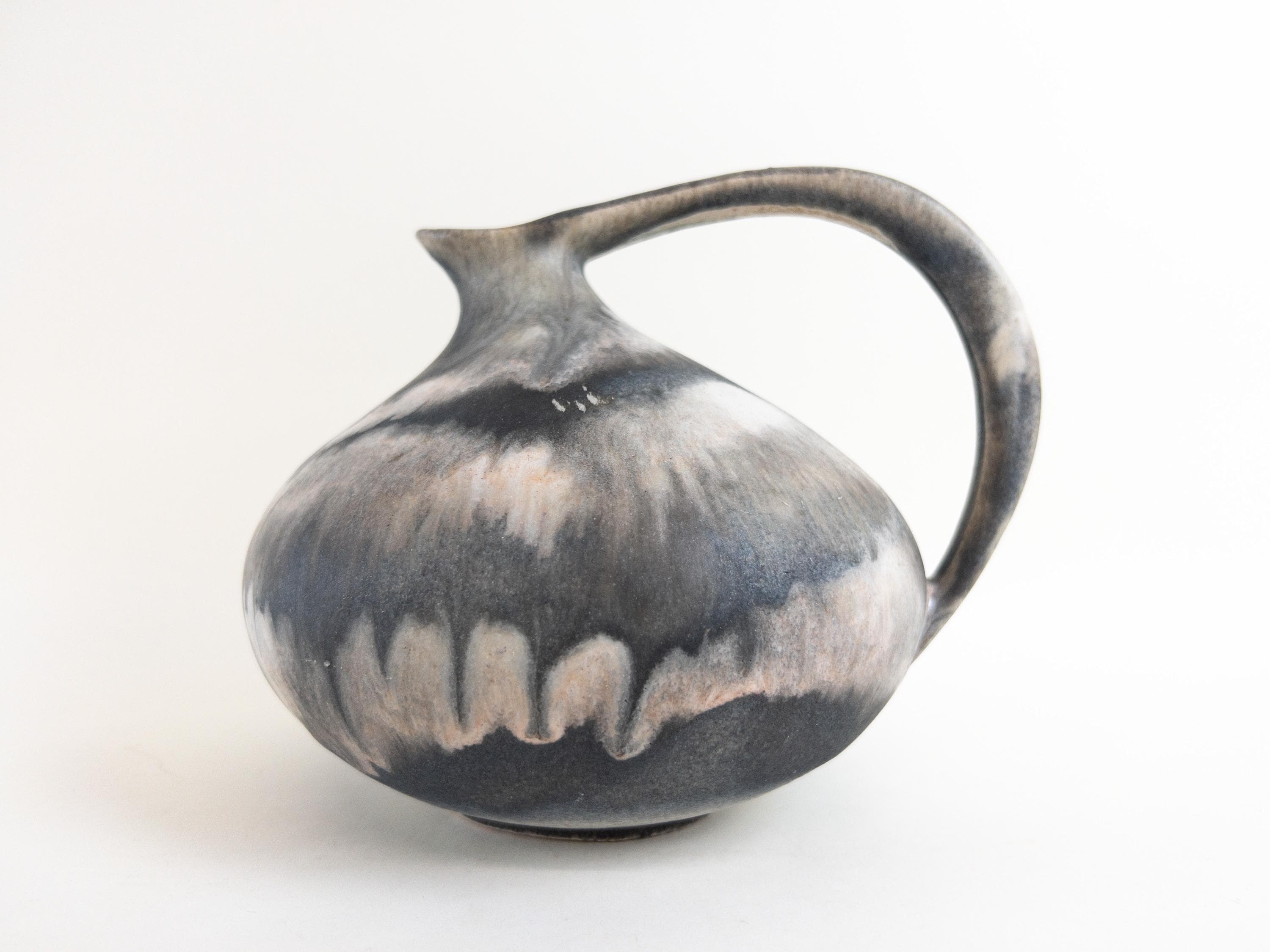 Ruscha 313 Ceramic Vase With Handle - Fat Lava West German Ruscha 313 Ceramic Vase With Handle - Fat Lava West German