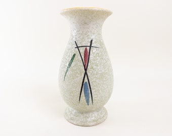 West German Pottery - Ceramic Vase by Scheurich und Greulich - 1950s Mid Century Pastel Vase