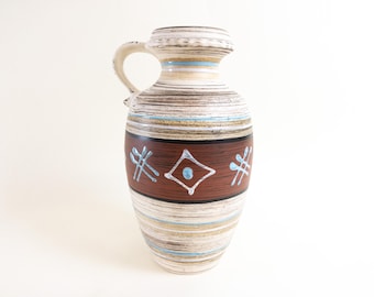 Jarrón de cerámica de Carstens Tönnieshof, Alemania Occidental: decoración cerámica de los años 50