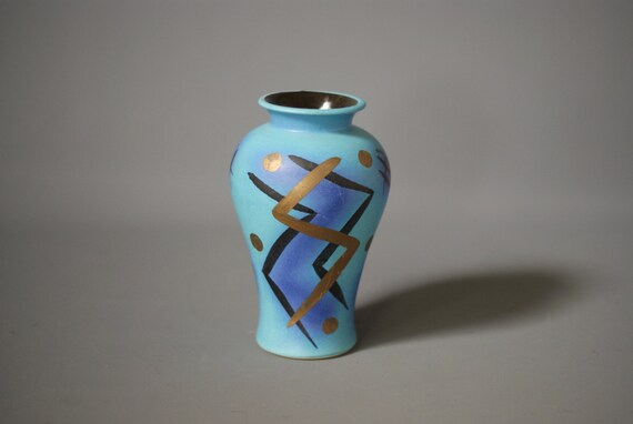 West German Pottery Vase Bay Keramik Vase Blue Bay Vase Etsy