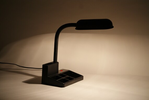 80s Desk Lamp With Storage Organiser Brown and Black Lamp Desk