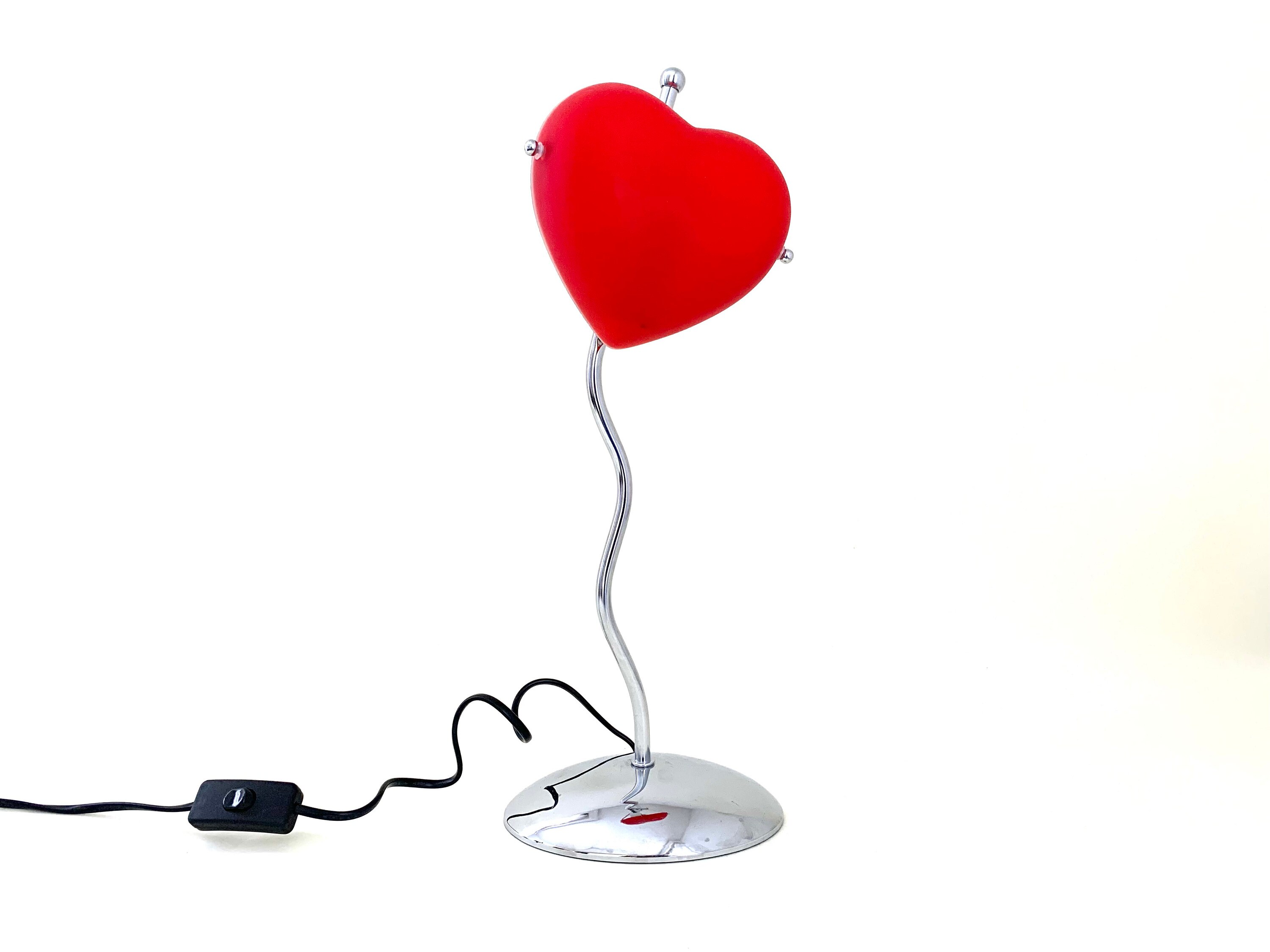 Lampe De Table Postmoderne En Verre Rouge Et Chrome Etsy Canada Lampe De Table Postmoderne En Verre Rouge Et Chrome Etsy Canada