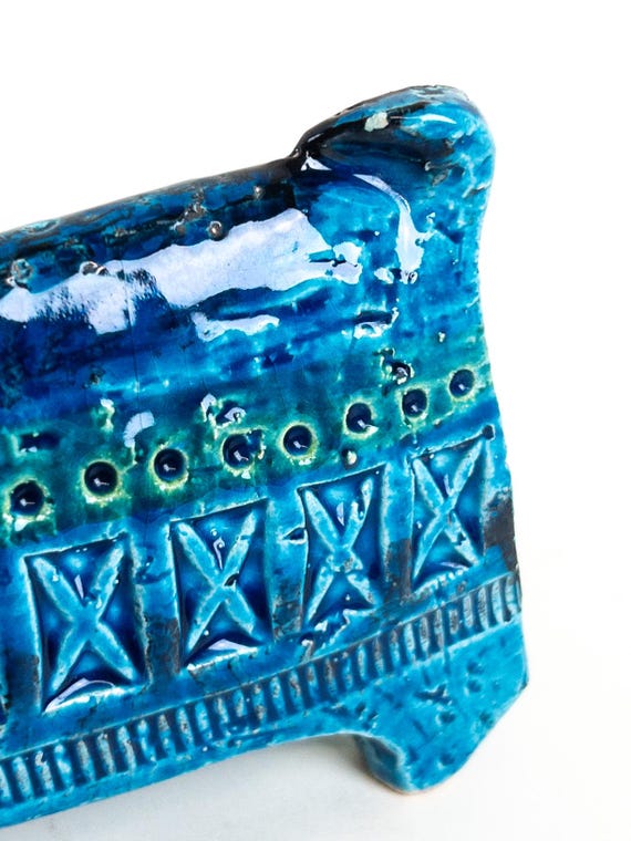 Bitossi Rimini Blu Ram: Mid-century Modern Italian Ceramic Animal