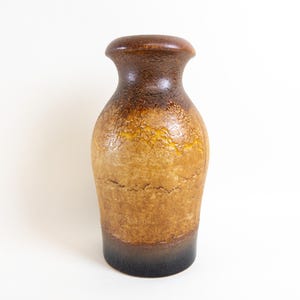 West German Pottery - Scheurich Ceramic Vase 208-21 - Coppery Earthtone Decor -  West German Scheurich Vase