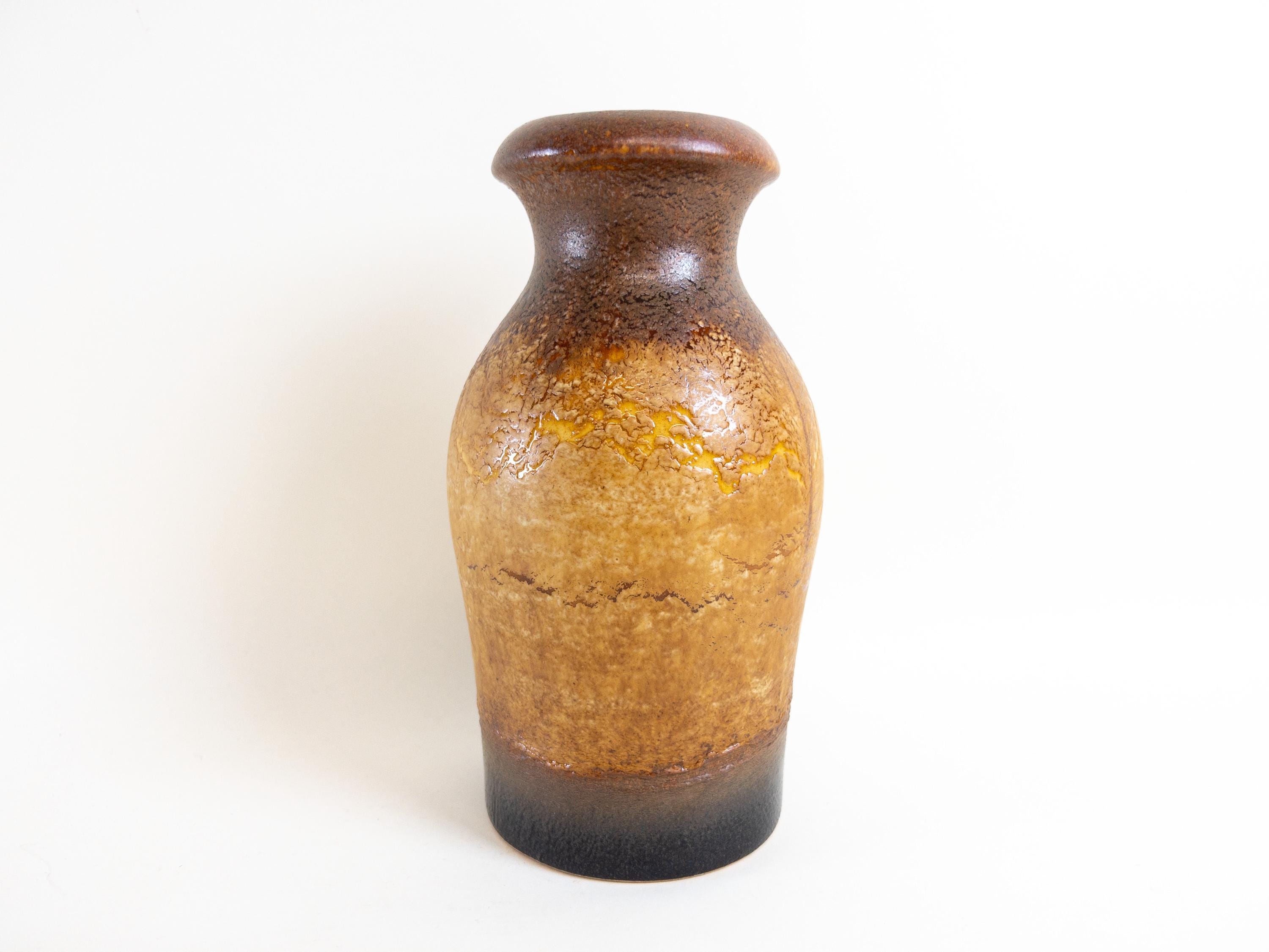 Scheurich Keramik Vase 208-21: West German Pottery, Coppery Earth Tones